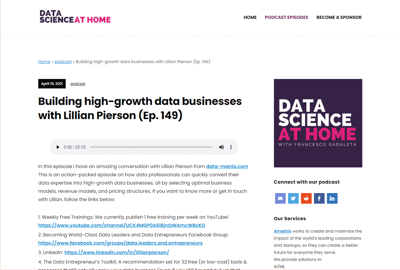 Podcast Building High-Growth Data Businesses with Lillian Pierson
