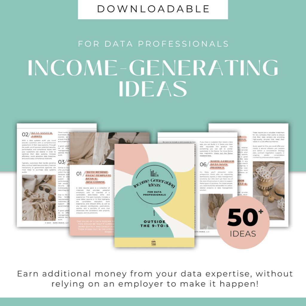 income-generating ideas for data professionals