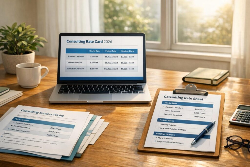 Consulting Rate Card (2026): Templates + Pricing Menu